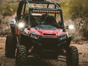Polaris RZR Turbo Light Bar Mounting Kit - Rigid Industries - A-Pillar Mount - Black - `14-`17